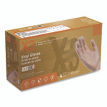 X3 by AMMEX Industrial Vinyl Gloves, Small, Clear, 100/Box View Product Image