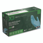 X3 by AMMEX Industrial Nitrile Gloves, Large, Blue, 100/Box View Product Image
