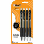 BIC Gelocity Pro Gel Pen - 0.7 mm Medium Pen Point - Retractable - Black Ink - Gel-based - Round Barrel - (BICRPGLP4BLK) Product Image 