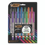 BIC Gel-ocity STIC Gel Pen, Stick, Medium 0.7 mm, Randomly Selected Ink and Barrel Color Assortment, 14/Pack View Product Image