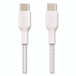 Belkin BOOST CHARGE Braided USB-C to USB-C Cable, 3.3 ft, White View Product Image