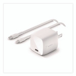 Belkin BOOST CHARGE USB-C PD 3.0 PPS Wall Charger + USB-C to USB-C Cable, White View Product Image