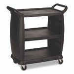 Boardwalk Bussing Cart, Plastic, 3 Shelves, 300 lb Capacity, 18 x 36.25 x 38, Black Product Image