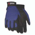 MCR Safety Memphis Gloves Fasguard Clarino Synthetic Leather Palm Multi-Task Gloves, Blue/Black, Large View Product Image