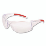 MCR Safety Hulk HK1 Series Safety Glasses, Anti-Fog, Clear/Red Plastic Frame, Clear Plastic Lens View Product Image