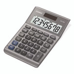 Casio MS80B 8-Digit Battery and Solar Basic Calculator, LCD, Silver View Product Image
