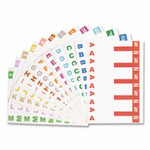 Smead AlphaZ Color-Coded Labels Starter Set, A-Z, 1.16 x 3.13, Assorted, 5/Sheet, 300 Sheets/Box View Product Image