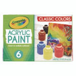 Crayola Acrylic Paint Set, Six Assorted Classic Colors, 2 oz Bottles, 6/Box View Product Image