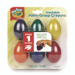 Crayola My First Washable Palm Grasp Crayons, Assorted Colors, 6/Pack View Product Image