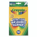 Crayola Ultra-Clean Washable Markers, Fine Line Precision Bullet Tip, Assorted Colors, 10/Box View Product Image