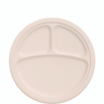 Dart Compostable Molded Fiber Dinnerware, ProPlanet Seal, 3-Compartment Plate, 10.2" dia, Natural, 500/Carton View Product Image