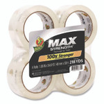 Duck Max Packing Tape, 3" Core, 1.88" x 54.6 yds, Crystal Clear, 4 Rolls/Pack View Product Image