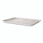 Eco-Products Meat and Produce Food Trays, 10.52 x 8.5 x 0.5, White, Sugarcane Fiber, 300/Carton View Product Image
