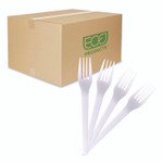Eco-Products Plantware CPLA Cutlery, Fork, White, 1,000/Carton View Product Image