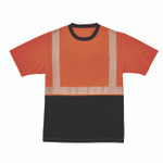 ergodyne GloWear 8280BK Class 2 Performance T-Shirt with Black Bottom, 2X-Large Long, Orange View Product Image