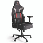 Eureka Ergonomic Python II Ergonomic Chair, Supports up to 300 lb, 18.88" to 22.83" Seat Height, Black Fabric Seat, Black/Red Fabric Back View Product Image