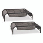 Mind Reader Metal Mesh Monitor Stand with Paper Tray, 20" x 11.5" x 5.5", Black, Supports 33 lb, 2/Pack View Product Image