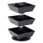Mind Reader Anchor Collection 3-Tier 12-Compartment Tea and Condiment Carousel Countertop Organizer, 6.75 x 6.75 x 11.5, Black View Product Image