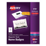 Avery Magnetic Style Name Badge Kit, Horizontal, 4 x 3, White, 24/Pack (AVE8780) View Product Image