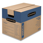 Bankers Box SmoothMove Prime Moving/Storage Boxes, Hinged Lid, Regular Slotted Container, Small, 12" x 16" x 12", Brown/Blue, 10/Carton View Product Image