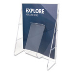 deflecto Stand-Tall Wall-Mount Literature Rack, Magazine, 9.13w x 3.25d x 11.88h, Clear View Product Image