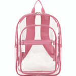 Eastsport Clear with Color Trim Backpack, 11.5" x 5" x 16.5", Clear/Pink View Product Image