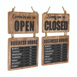 Excello Global Products Business Hours Outdoor Sign, 9.75 x 22.5, Brown Face, Black/White Lettering, Chalkboard View Product Image