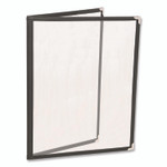 Excello Global Products Menu Holder For 8.5 x 11 Menus, Portrait Orientation 4-View, 9.6 x 11.9, Clear/Black/Silver View Product Image