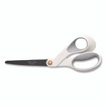 Fiskars Premier SoftGrip Nonstick Scissors, 9.75" Long, 8" Cut Length, Offset White Handle View Product Image