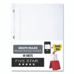 Five Star Reinforced Filler Paper Plus Study App, 3-Hole, 8.5 x 11, Quadrille Rule, 80/Pack View Product Image