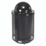 Global Industrial Outdoor Diamond Steel Trash Can with Base, 36 gal, Black View Product Image