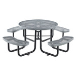 Global Industrial Expanded Steel Picnic Table, Round, 46" Dia x 29.5"h, Gray Top, Gray Base/Legs View Product Image