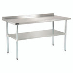 Global Industrial Work Table with Undershelf with Backsplash, Rectangular, 60 x 30 x 35, Silver Top, Silver Base/Legs View Product Image