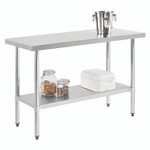Global Industrial Work Table with Undershelf, Rectangular, 72 x 30 x 35, Silver Top, Silver Base/Legs View Product Image