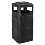 Global Industrial Square Plastic Waste Receptacle, Ashtray Lid with Open Sides, 42 gal, Black View Product Image