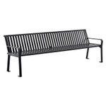 Global Industrial Steel Slat Benches with Back, 96" x 26" x 31", Black Seat/Back, Black Base View Product Image