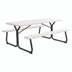 Global Industrial Blow-Molded Plastic Picnic Table, Rectangular, 72 x 60 x 30, White Top, White Base/Legs View Product Image