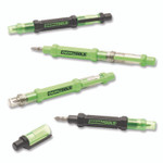 OEMTOOLS 6-Way Pen-Style Screw/Nut Driver, Phillips/Slotted Bits, Metric Sockets, 5.38" Long, Black/Green, Green/Clear, 4/Pack View Product Image