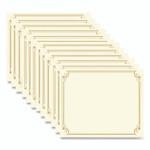 Great Papers! Golden Scroll Frame Foil Certificate, 11 x 8.5, Beige with Gold Scroll Border, 12/Pack View Product Image