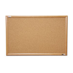 AbilityOne 7195012182026 SKILCRAFT Quartet Cork Board, 48 x 36, Tan Surface, Oak Wood Frame (NSN2182026) View Product Image