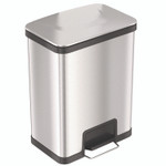 HLS Commercial Step Pedal Trash Can with AirStep Technology, 13 gal, Plastic/Stainless Steel, Silver View Product Image