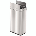 HLS Commercial Wings Lid Sensor Trash Can, 18 gal, Plastic/Stainless Steel, Silver View Product Image