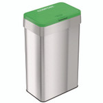 HLS Commercial Open Top Compost Bin with Color-Coded Lid, 21 gal, Plastic/Stainless Steel, Silver/Green View Product Image