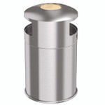 HLS Commercial Extra-Large Dual Side-Entry Trash Can, Outdoor, 50 gal, Stainless Steel, Silver Product Image