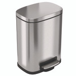 HLS Commercial Step Pedal Trash Can, 1.3 gal, Plastic/Stainless Steel, Silver View Product Image