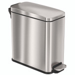 HLS Commercial Step Pedal Trash Can, 3 gal, Plastic/Stainless Steel, Silver View Product Image