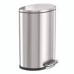HLS Commercial Fire-Resistant Step Pedal Trash Can, 13 gal, Plastic/Stainless Steel, Silver Product Image