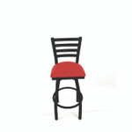 JMC Furniture Boggs Series Barstool, Supports Up to 300 lb, 30.5" Seat Height, Red Seat, Black Back, Black Base Product Image