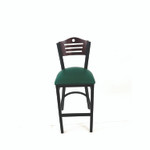 JMC Furniture Eagle Series Barstool, Supports Up to 300 lb, 28.5" Seat Height, Green Seat, Dark Mahogany Back, Black Base Product Image