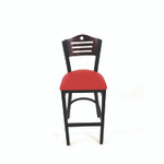 JMC Furniture Eagle Series Barstool, Supports Up to 300 lb, 28.5" Seat Height, Red Seat, Dark Mahogany Back, Black Base View Product Image